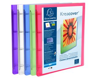 Flexibler Ringhefter aus PP Chromaline 500, 4 Ringe 15mm, Rückenbreite 20mm, für DIN A4, Kreacover 