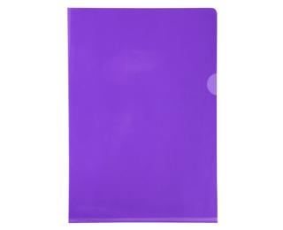 Etui carton de 100 pochettes coin PVC lisse haute résistance 13/100e - A4 - Violet