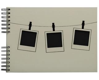 Fotoalbum mit Spiralbindung, 50 schwarze Seiten, 32x22 cm, Polaroid - Blassgrün