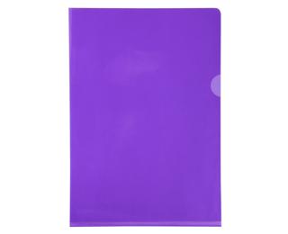 Sachet de 10 pochettes coin PVC lisse haute résistance 13/100e - A4 - Violet