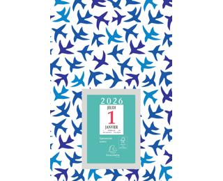 Bloc éphéméride neutre Papier sur support plaque imprimée 14,5 x 21,5 cm 2026 - Couleurs assorties