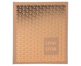 Exacompta - Cod. 9522E - 1 Libro degli ospiti PALMYRE - 140 pagine bianche - 21x19cm - Nude con palma oro - Nude semicerchio