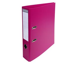 Lever arch file flat packed with separate mechanism, PVC covering cardboard 70 mm spine - A4 size - Raspberry