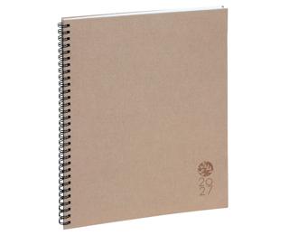 Agenda de bureau Eurotime 27S spiralé Forever 21 x 27 cm Semainier Janvier à Décembre 2027 - Lin