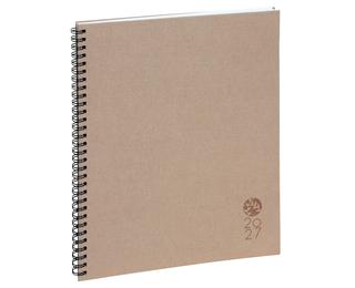 Agenda de bureau Eurotime 27S spiralé Forever 21 x 27 cm Semainier Janvier à Décembre 2027 - Lin