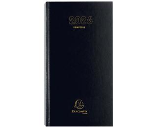 Agenda de bureau Comptoir Euro et cents 15 x 27 cm Journalier 2026 - Noir