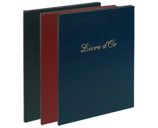 Livre d'or Balacron avec titre 100 pages blanches - 27x22 cm vertical - Couleurs assorties