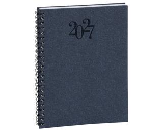Agenda de bureau Horizons 20S Spiralé Carte Napura 15x21 cm Semainier Janvier à Décembre 2027 - Bleu