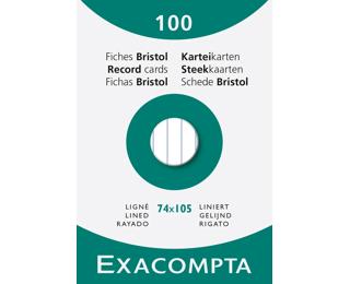 Étui de 100 fiches - bristol ligné non perforé 74x105mm 