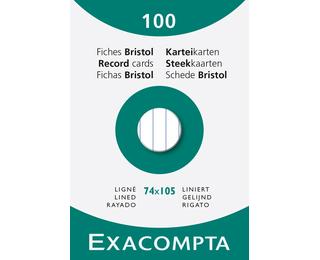 Étui de 100 fiches - bristol ligné non perforé 74x105mm 