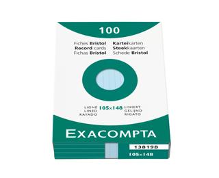 Exacompta, A6 record cards lined - Sky Blue