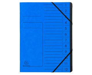 Exacompta Stapled Multipart file with Elastic (12 compartments, A4) 
