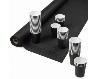 Nappe en rouleau papier damassé -1,18 x 25m - Noir