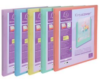 Classeur 4 anneaux 15mm polypropylène Kreacover Pastel - A4 