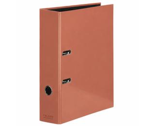 PureEarth Ordner DIN A4, Rückenbreite 8cm, schwarzer Innenspiegel, Griffloch - Terracotta