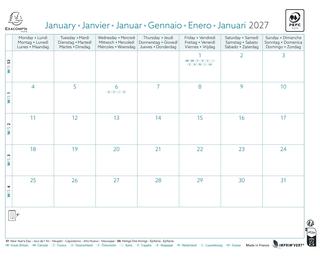Calendrier Bloc mensuel EasyCal avec feuillets détachables 18 x 24 cm sans support 2027