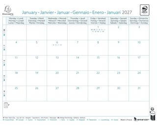 Calendrier Bloc mensuel EasyCal avec feuillets détachables 18 x 24 cm sans support 2027