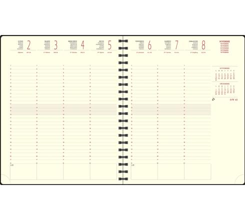 Recharge Agenda Semainier Eurotime 22 Spirale – Janvier à Décembre 2026, 18,5 X 22,5 Cm, Fabriqué En France