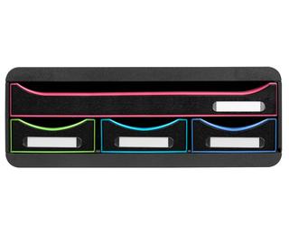 Module de classement Toolbox 4 tiroirs Black Office - Noir/arlequin