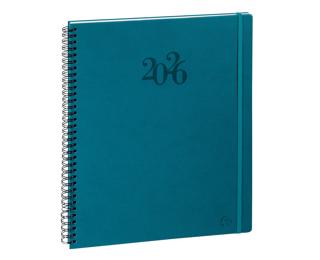 Agenda de bureau Eurotime 29S spiralé Swan 21 x 29,7 cm Semainier Janvier à décembre 2026 - Bleu canard