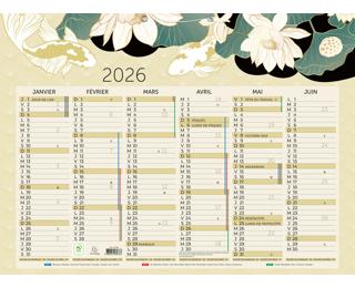 Calendrier Japon 55 x 40,5 cm Semestriel 2026 - Multicolore