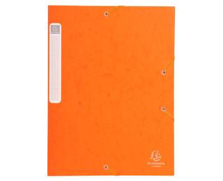 Archivbox Cartobox, flach geliefert, Rücken 25mm aus Colorspan-Karton, mit 3 Klappen und Gummizug, 25x33cm für DIN A4 - Orange