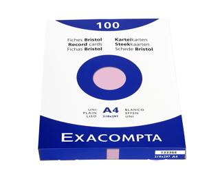 Record Cards Pack 100 Ivory 210X297 Plain - Pink