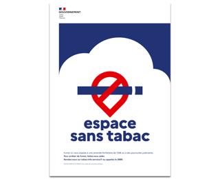 Panneau polypropylène non adhésif Espace sans tabac A4