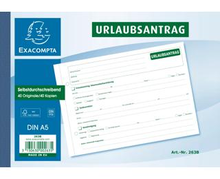 Buch mit Urlaubsanträgen, DIN A5, 2x40 Blatt 