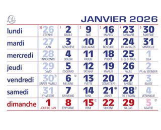 Recharge de feuillets mensuels 10,8 x 6,4 cm pour chevalet cartonné 13,5 x 10,5 cm 2026 - neutre