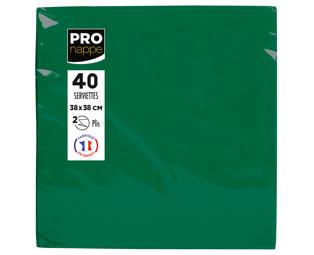 Paquet de 40 serviettes micro-gaufrées ouate 2 plis - 38x38 cm