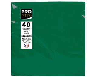40 Micro-Embossed Wadding Napkins 38x38 - Forest Green