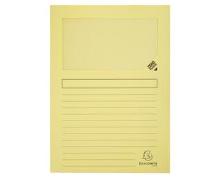 Packung mit 100 Fenstermappen, 22x31 cm für DIN A4, 160g, plastikfrei, SUPER - Kanariengelb
