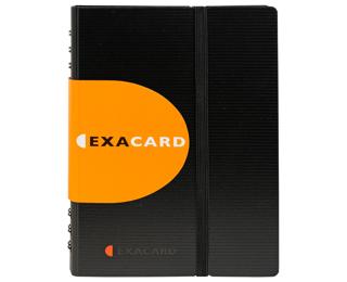 Porte cartes de visite à pochettes détachables Exacard 120 cartes Exactive® - 20x14,5cm - Noir