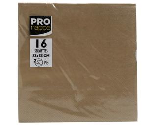 Paquet de 16 serviettes ouate 2 plis - 33x33 cm