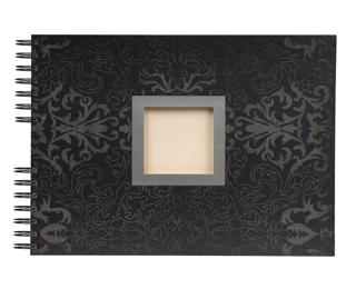 Spiralfotoalbum Kaschmir, 50 Seiten, 32x22 cm - Schwarz