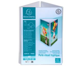 Dreieckiger Tischaufsteller A5 Hochformat, Exacryl - Kristall