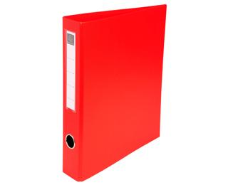 Classeur rembordé PVC 4 anneaux en D de 40mm en 3ème de couverture - A4 maxi - Rouge