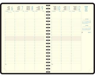 Recharge Agenda de bureau Eurotime 24S Spiralé 16 x 24 cm Semainier Janvier à Décembre 2027
