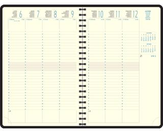 Recharge Agenda de bureau Eurotime 24S Spiralé 16 x 24 cm Semainier Janvier à Décembre 2027