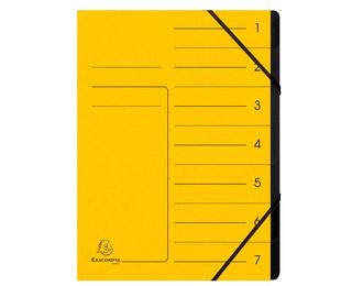Trieur agrafé avec élastiques intérieur noir 7 compartiments - A4 