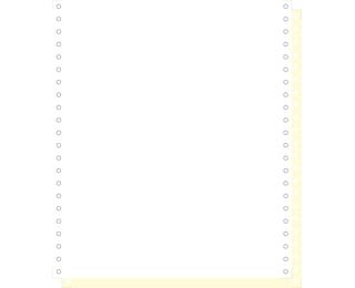 "1000 feuilles de listing autocopiantes blanc/jaune 240x11"" 2plis Bandes Caroll Détachables" - Blanc