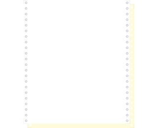 "1000 feuilles de listing autocopiantes blanc/jaune 240x11"" 2plis Bandes Caroll Détachables" - Blanc