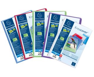 Protège-documents en polypropylène semi rigide Kreacover® Chromaline 100 vues - A4 - Couleurs assorties