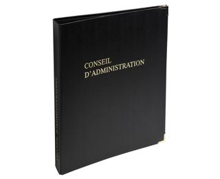 Reliure luxe avec recharge 297X210 Conseil d'administration 100 feuillets foliotés 90g + 2 gardes - Noir