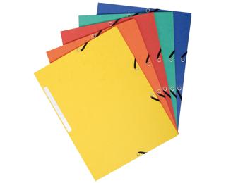 Sammelmappe mit Gummizug und 3 Klappen, Recyclingkarton marmoriert 355g/m2, A4 - Farben sortiert