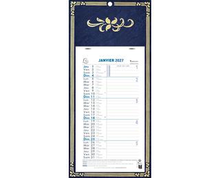 Calendrier mensuel Skytos avec feuillets détachables 15,5 x 28,5 cm sur support plaque imprimée 19 x 41 cm 2027 - Visuel aléatoire