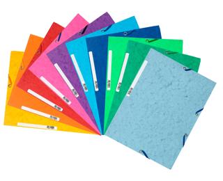 Carpetas con gomas de Cartulina lustrada y 3 solapas, maxi capacity Carpetas con gomas 3 solapas Cartulina lustrada 400 g/m2 - Colores surtidos