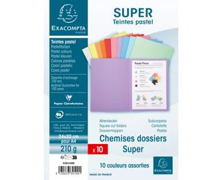 SUPER 210 Pak van 10 mappen 210g/m2 -24x32cm voor A4. 