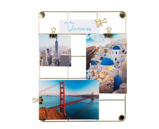 Fototafel aus Metall, golden, 21,7x28,1cm - Gold